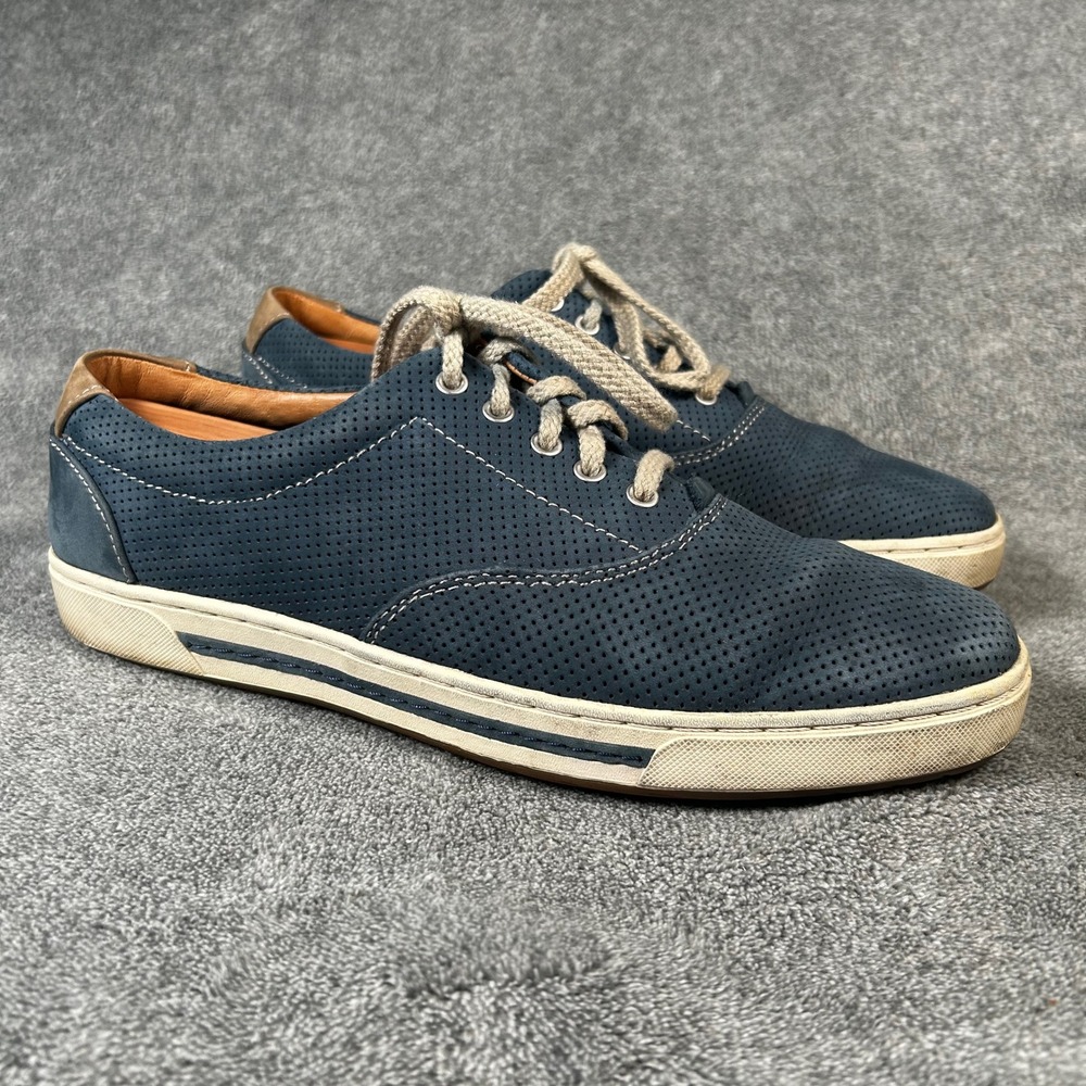 Johnston & Murphy J&M Suede Sneakers Perforated Mens 10M Navy Blue